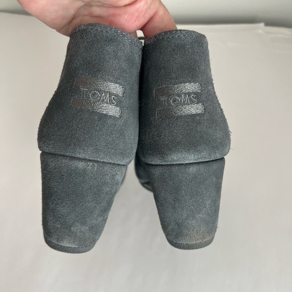 Toms Womens Kala Ankle Boots Booties Gray Wedge Heel Cap Toe Lace Up size 9 - Picture 7 of 11